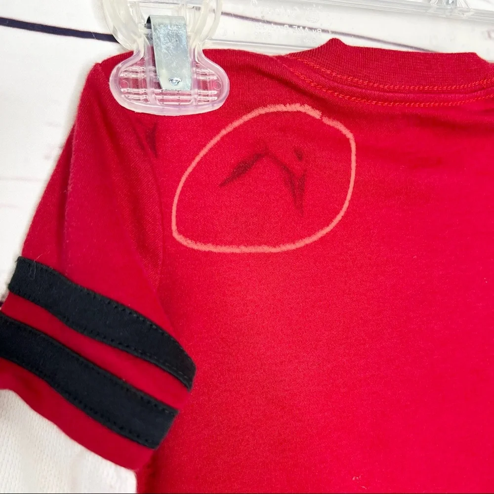 Converse Long Sleeve Baby Onesie 24 Months Red Black